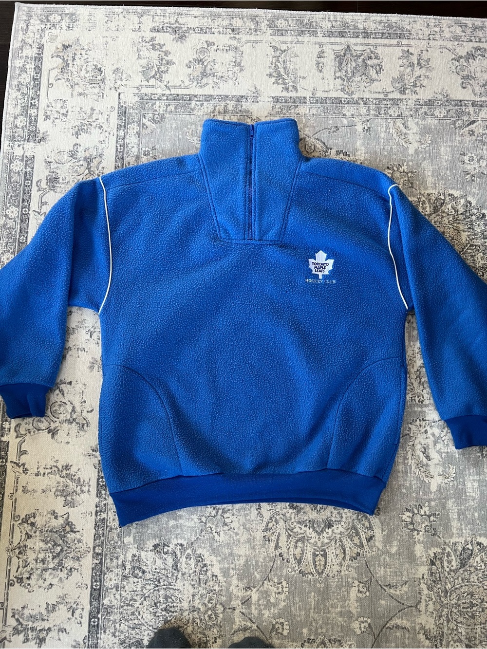 Vintage Toronto Maple Leafs Royal Blue Fleece Quarter-Zip Sweater